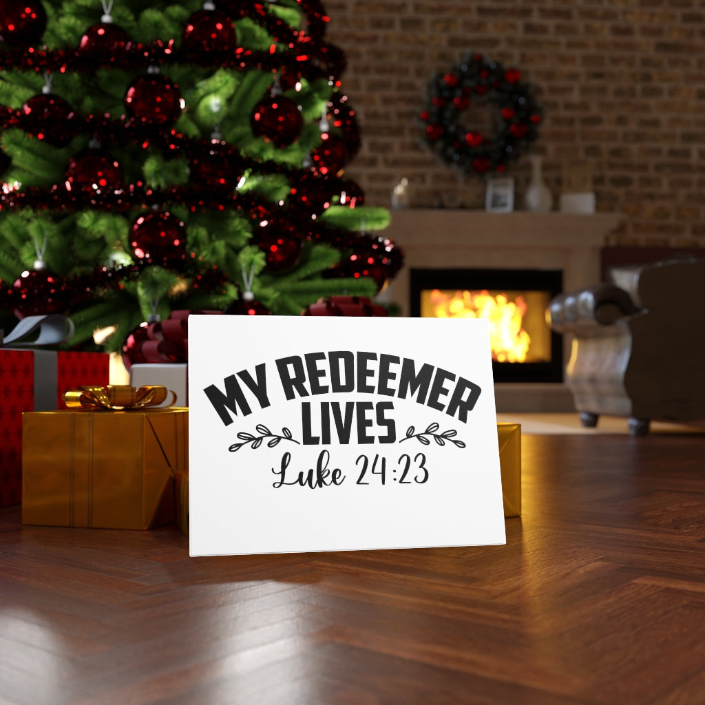 Scripture Walls My Redeemer Lives Luke 24:23 Bible Verse Canvas Christian Wall Art Ready to Hang Unframed-Express Your Love Gifts