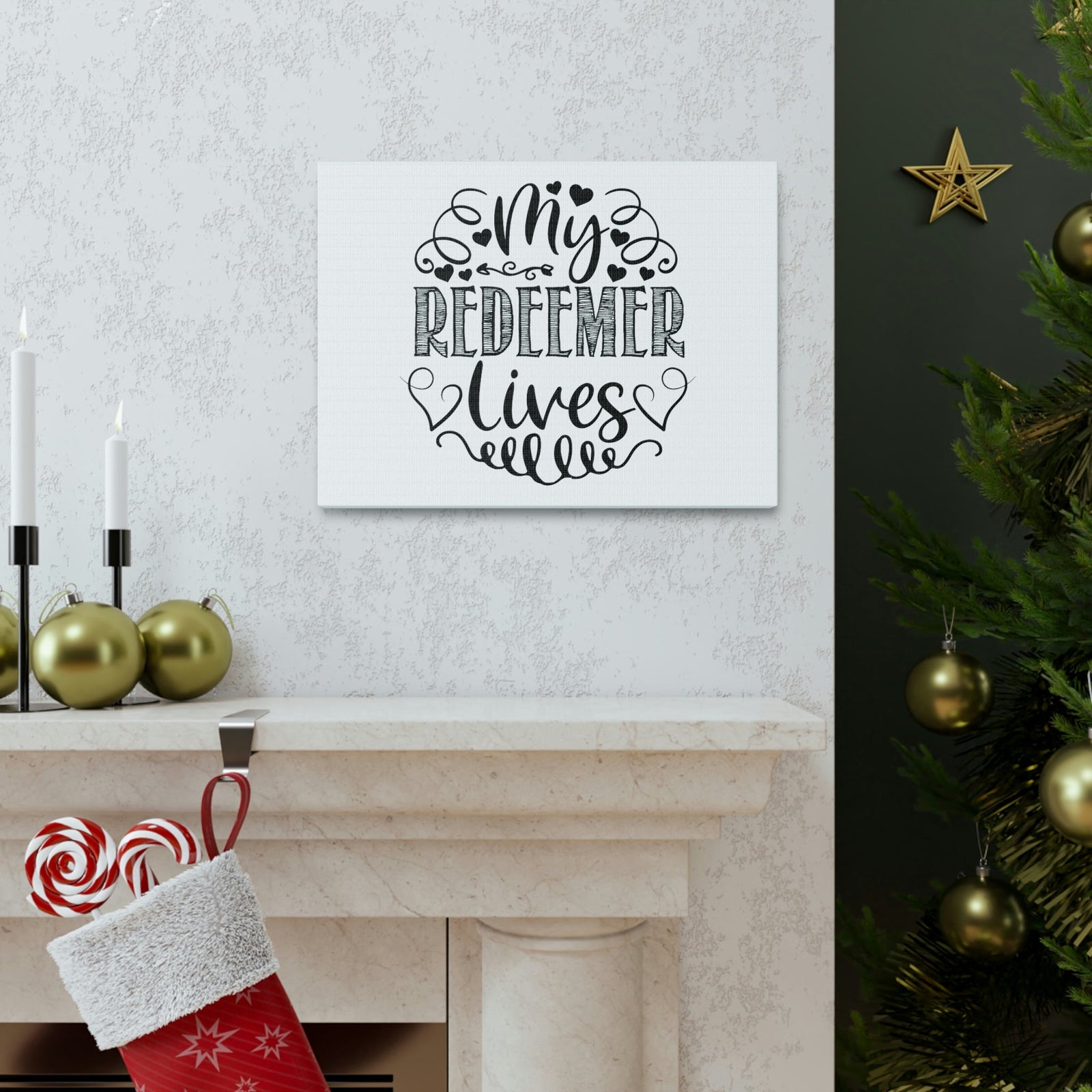 Scripture Walls My Redeemer Lives Proverbs 19:25 Hearts Christian Wall Art Print Ready to Hang Unframed-Express Your Love Gifts