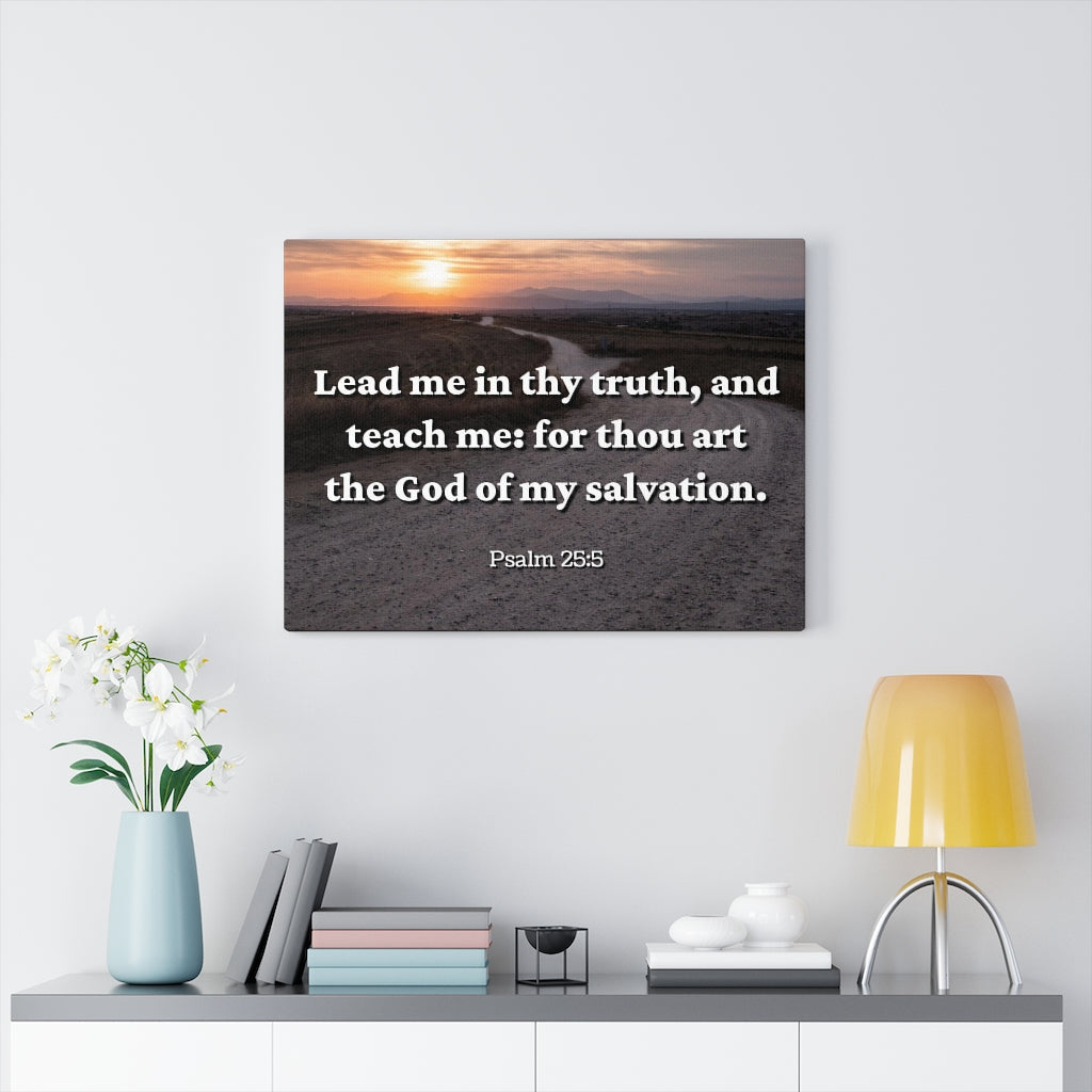Scripture Walls My Salvation Psalm 25:5 Bible Verse Canvas Christian Wall Art Ready to Hang Unframed-Express Your Love Gifts