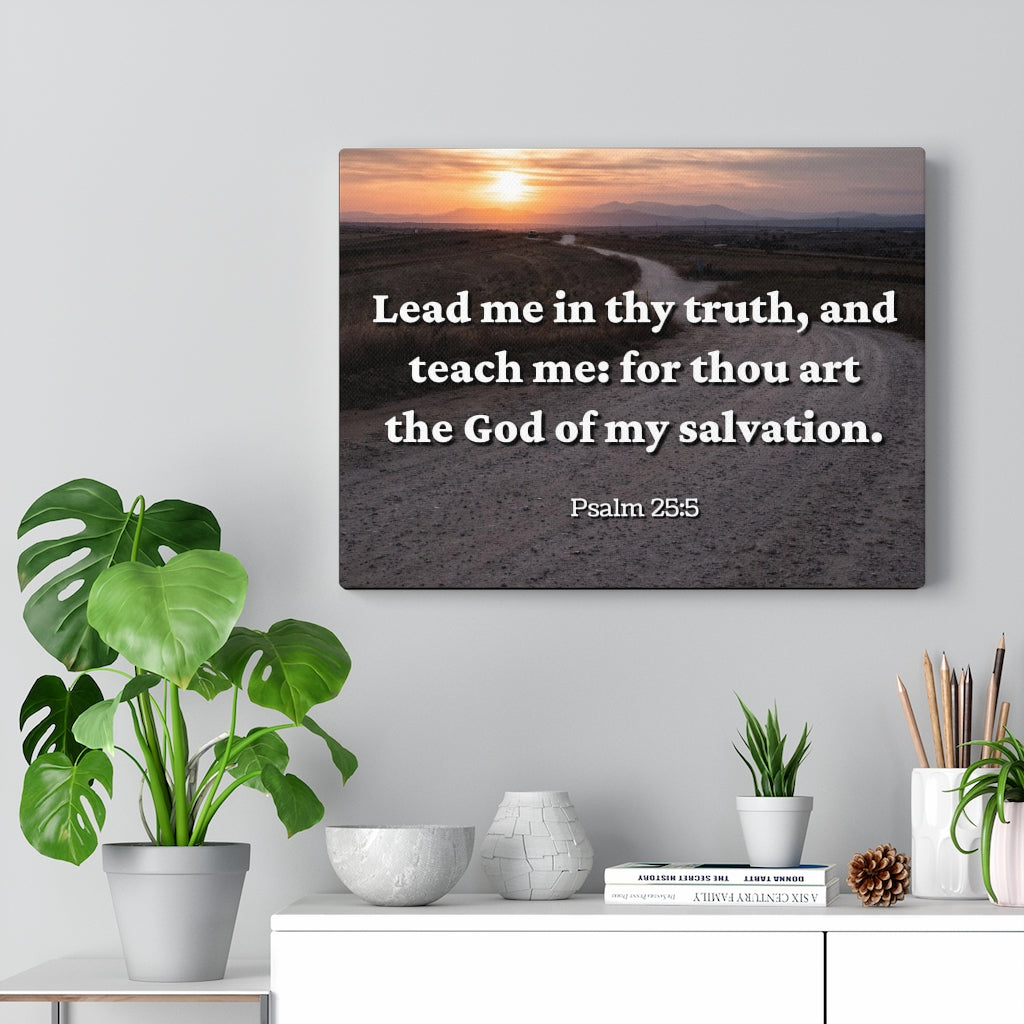 Scripture Walls My Salvation Psalm 25:5 Bible Verse Canvas Christian Wall Art Ready to Hang Unframed-Express Your Love Gifts