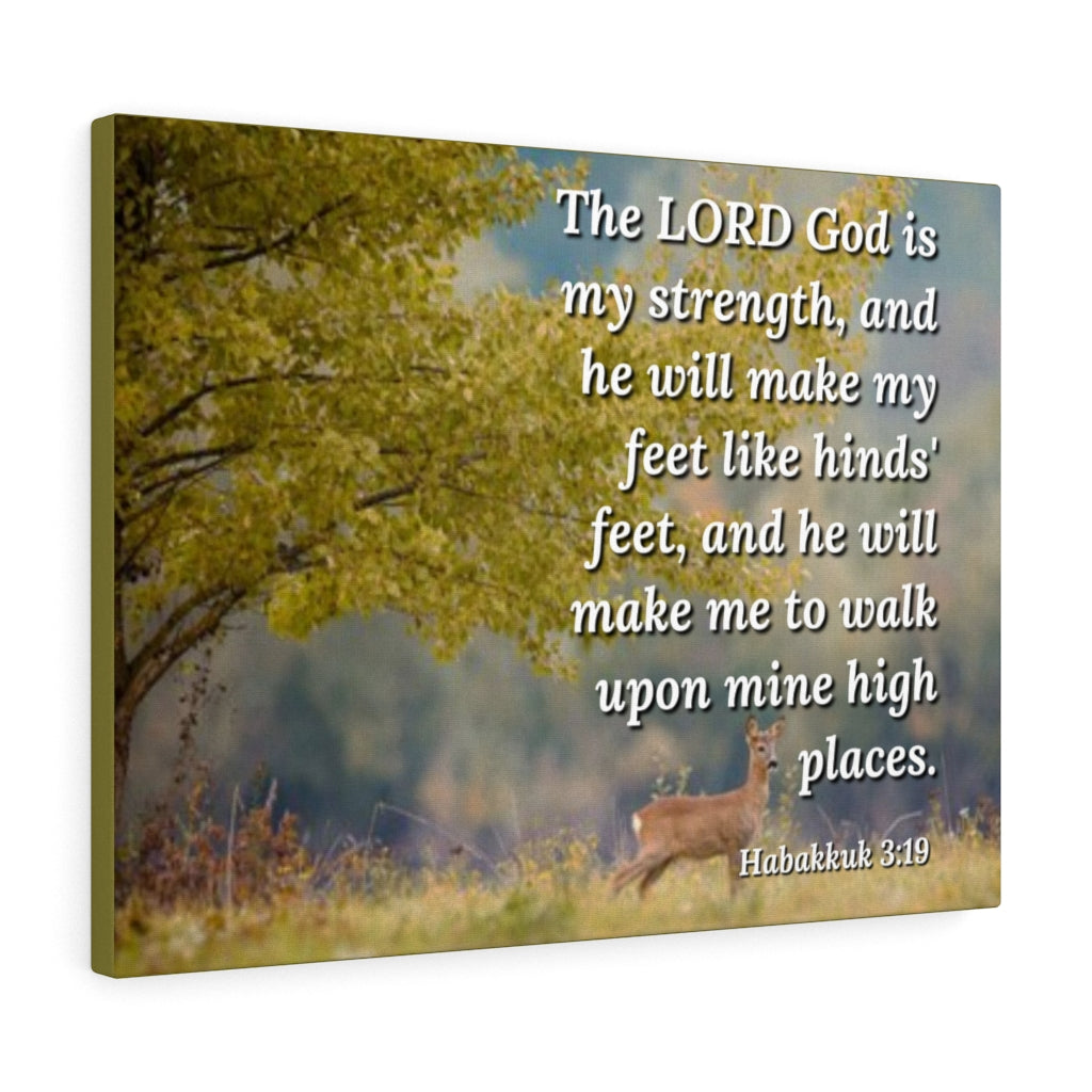 Scripture Walls My Strength Habakkuk 3:19 Bible Verse Canvas Christian Wall Art Ready to Hang Unframed-Express Your Love Gifts