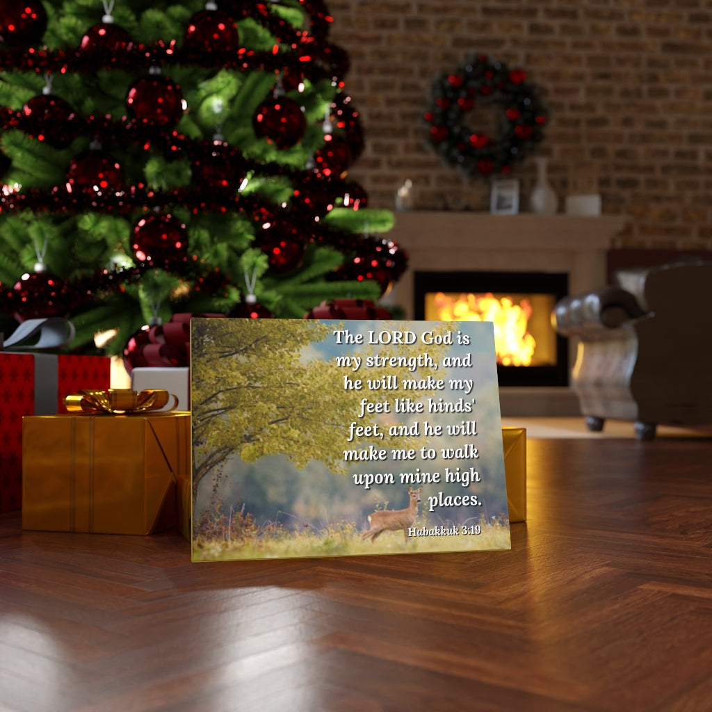 Scripture Walls My Strength Habakkuk 3:19 Bible Verse Canvas Christian Wall Art Ready to Hang Unframed-Express Your Love Gifts