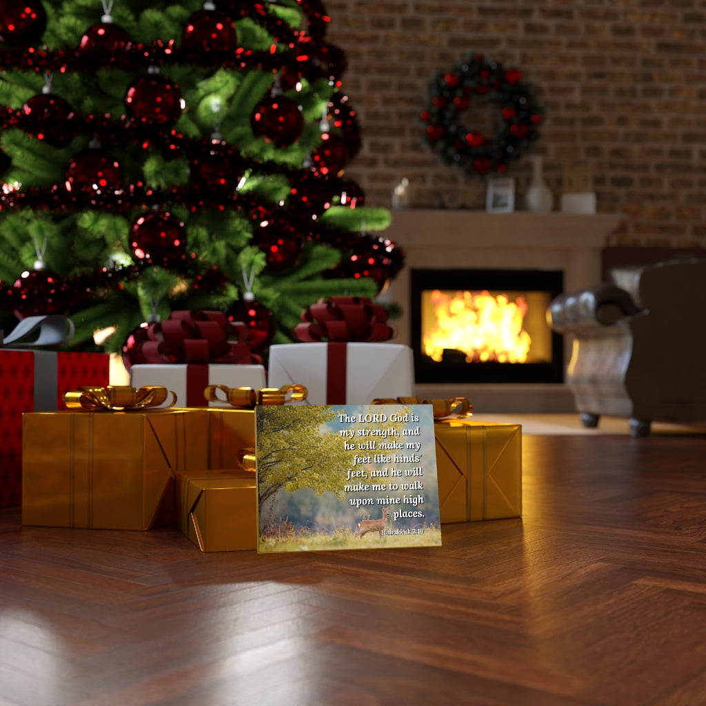 Scripture Walls My Strength Habakkuk 3:19 Bible Verse Canvas Christian Wall Art Ready to Hang Unframed-Express Your Love Gifts