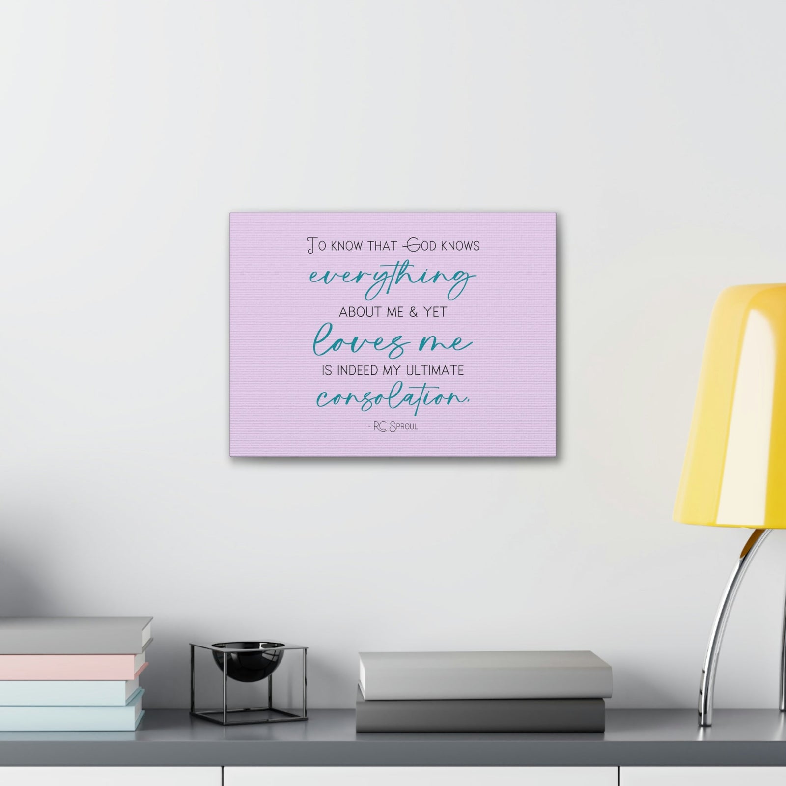 Scripture Walls My Ultimate Consolation RC Sproul 1 John 3:20 Bible Canvas Christian Wall Art Ready to Hang Unframed-Express Your Love Gifts