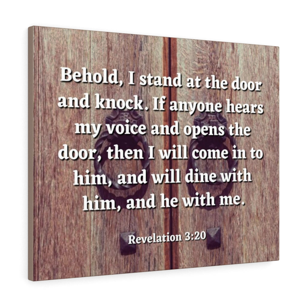 Scripture Walls My Voice Revelation 3:20 Bible Verse Canvas Christian Wall Art Ready to Hang Unframed-Express Your Love Gifts