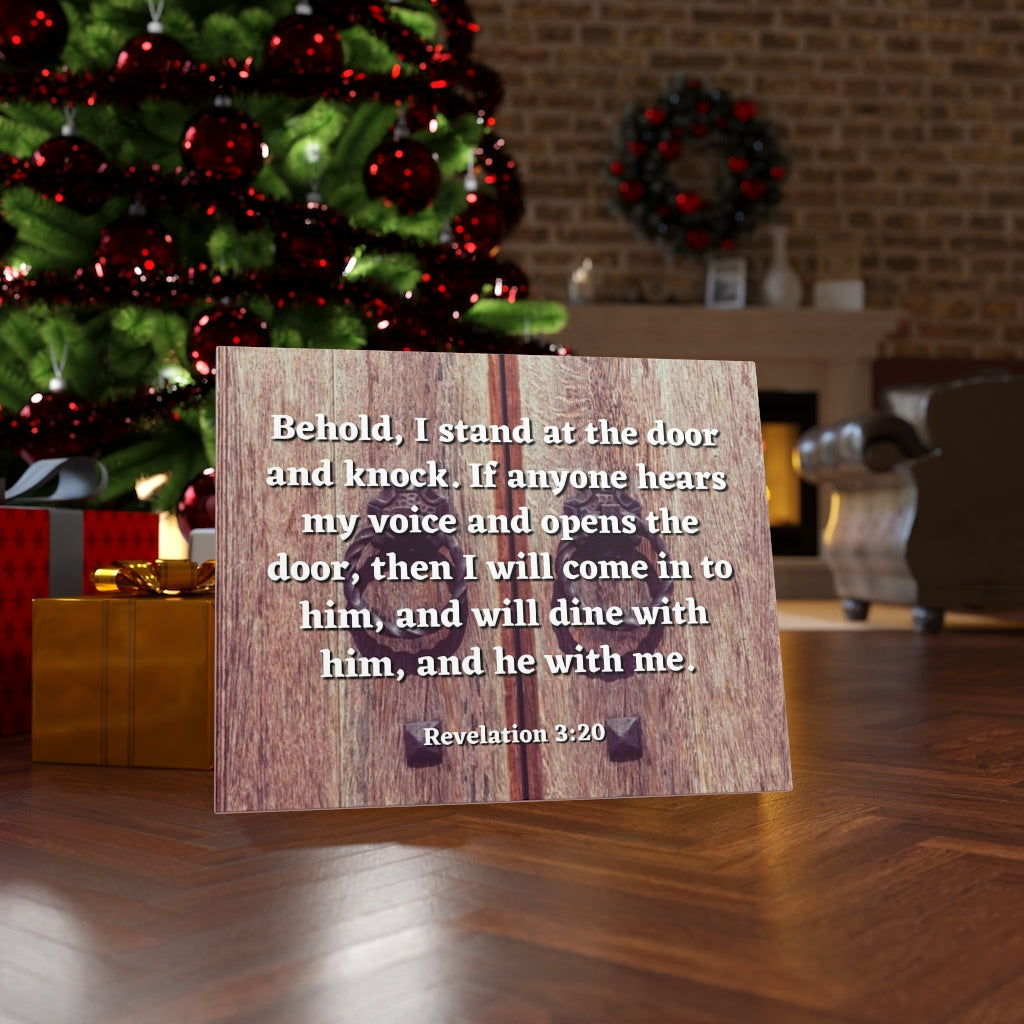 Scripture Walls My Voice Revelation 3:20 Bible Verse Canvas Christian Wall Art Ready to Hang Unframed-Express Your Love Gifts