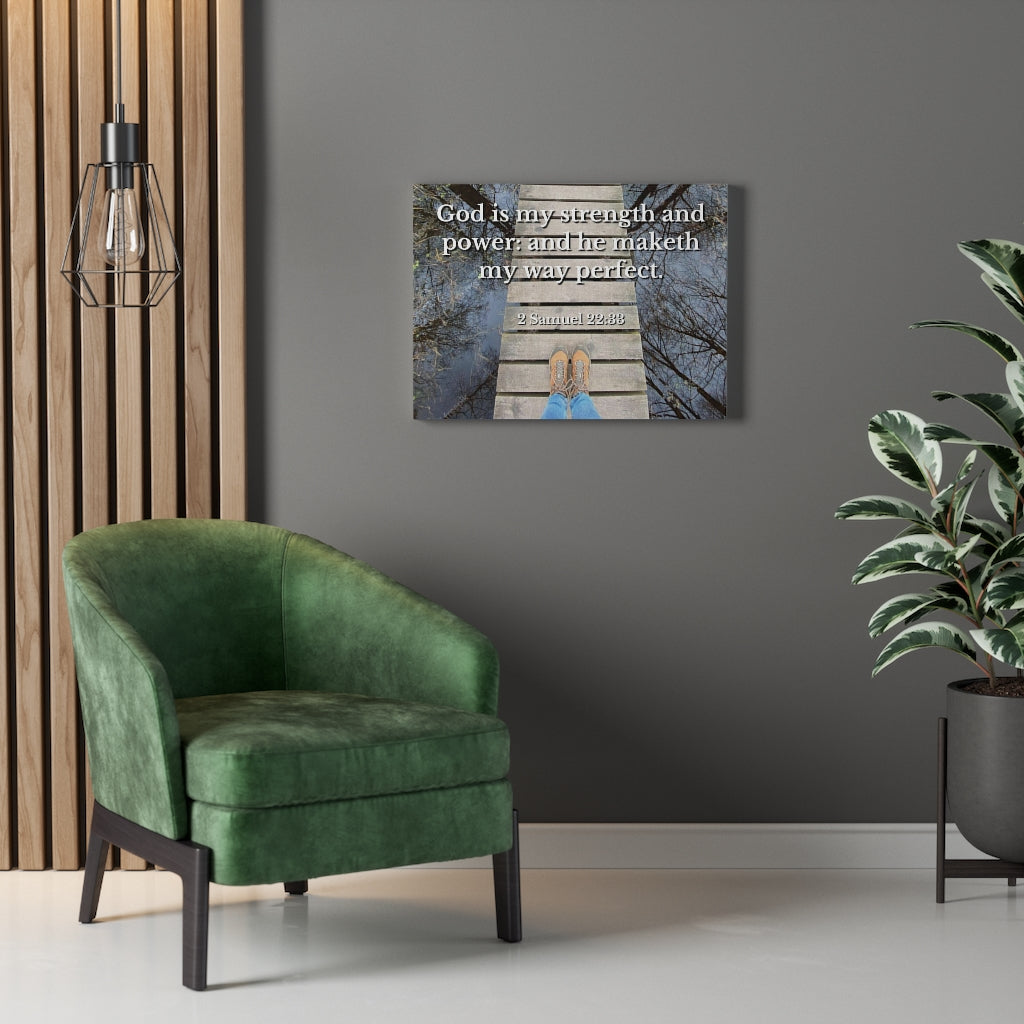 Scripture Walls My Way 2 Samuel 22:33 Bible Verse Canvas Christian Wall Art Ready to Hang Unframed-Express Your Love Gifts