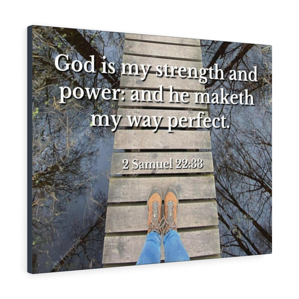 Scripture Walls My Way 2 Samuel 22:33 Bible Verse Canvas Christian Wall Art Ready to Hang Unframed-Express Your Love Gifts
