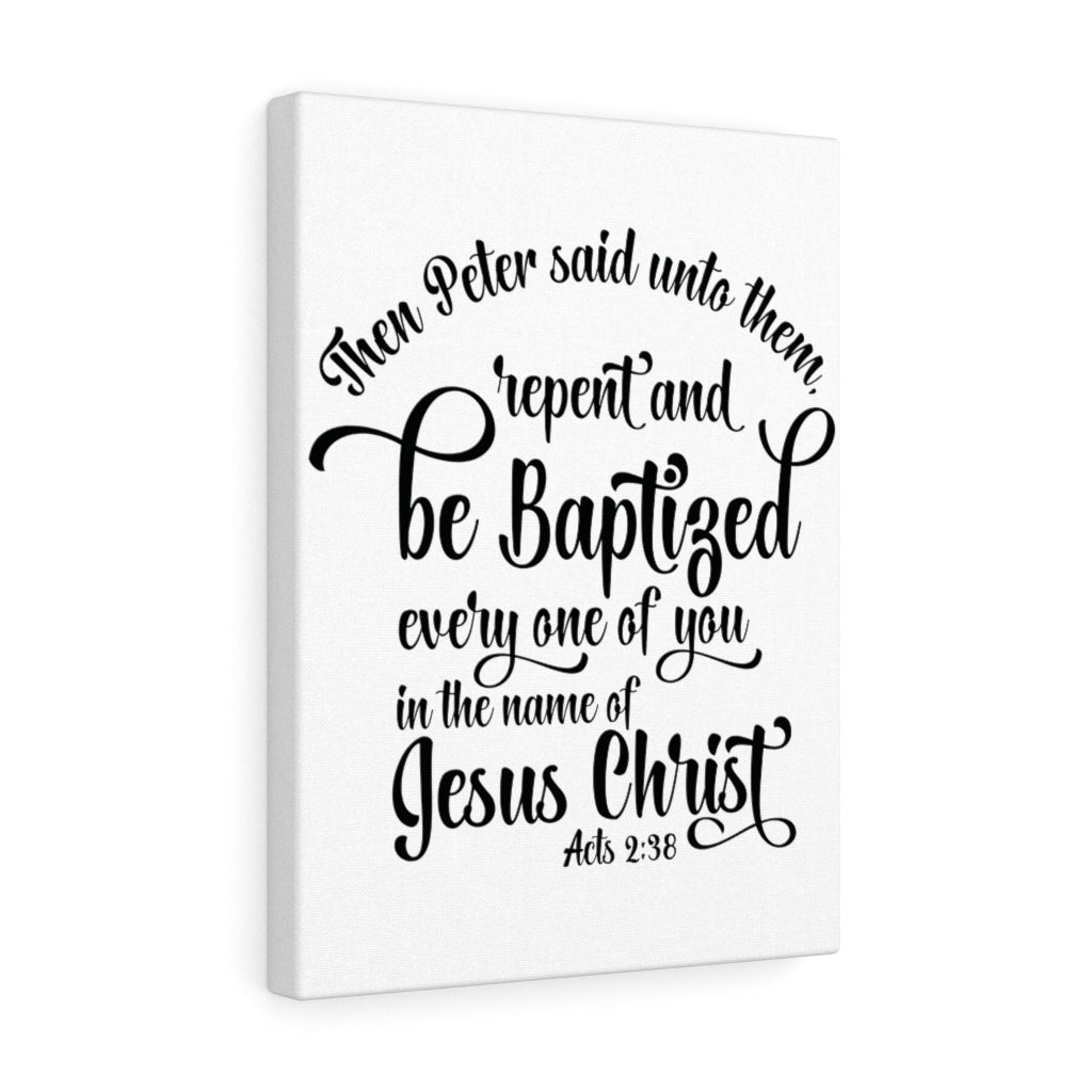 Scripture Walls Name Of Jesus Acts 2:38 Bible Verse Canvas Christian Wall Art Ready to Hang Unframed-Express Your Love Gifts