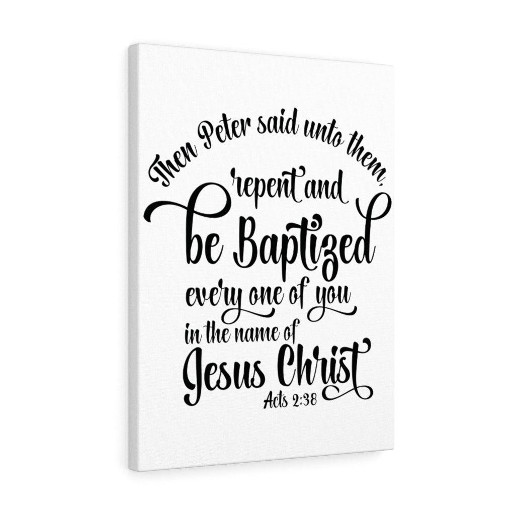 Scripture Walls Name Of Jesus Acts 2:38 Bible Verse Canvas Christian Wall Art Ready to Hang Unframed-Express Your Love Gifts
