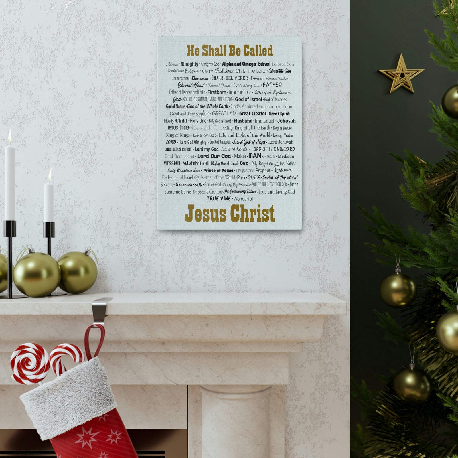 Scripture Walls Names of God He Shall Be Called Matthew 1:21 Christian Home Decor Unframed-Express Your Love Gifts