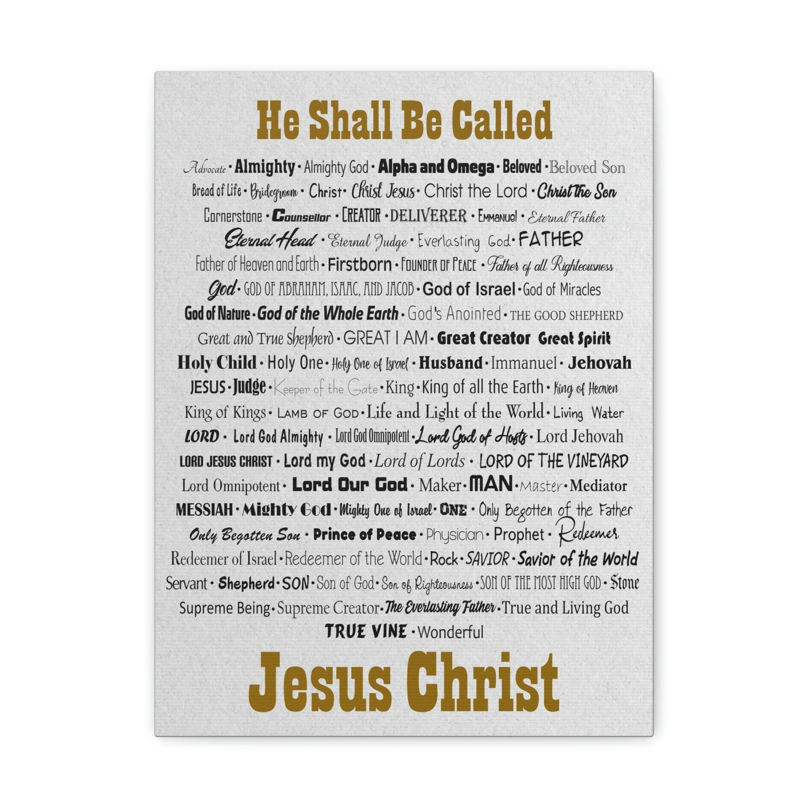 Scripture Walls Names of God He Shall Be Called Matthew 1:21 Christian Home Decor Unframed-Express Your Love Gifts