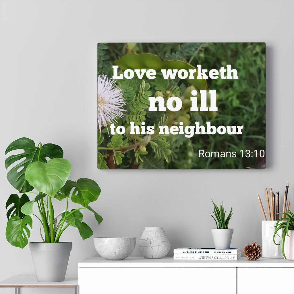 Scripture Walls Neighbor Romans 13:10 Bible Verse Canvas Christian Wall Art Ready to Hang Unframed-Express Your Love Gifts