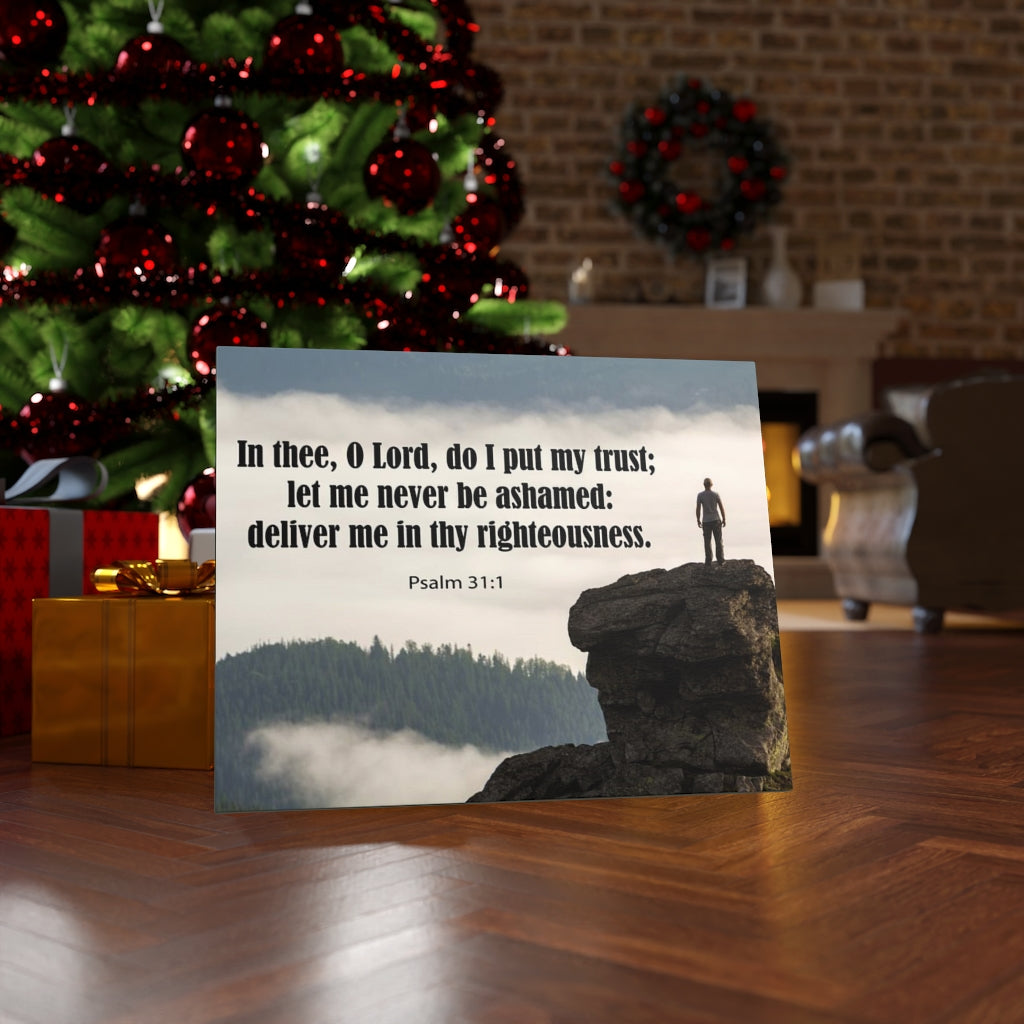 Scripture Walls Never Be Ashamed Psalm 31:1 Bible Verse Canvas Christian Wall Art Ready to Hang Unframed-Express Your Love Gifts