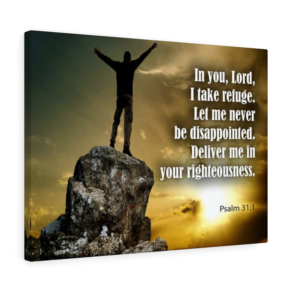 Scripture Walls Never Be Disappointed Psalm 31:1 Bible Verse Canvas Christian Wall Art Ready to Hang Unframed-Express Your Love Gifts