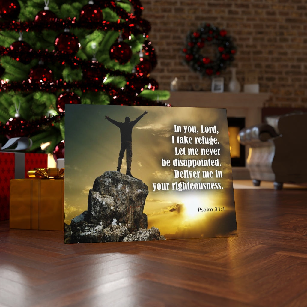 Scripture Walls Never Be Disappointed Psalm 31:1 Bible Verse Canvas Christian Wall Art Ready to Hang Unframed-Express Your Love Gifts