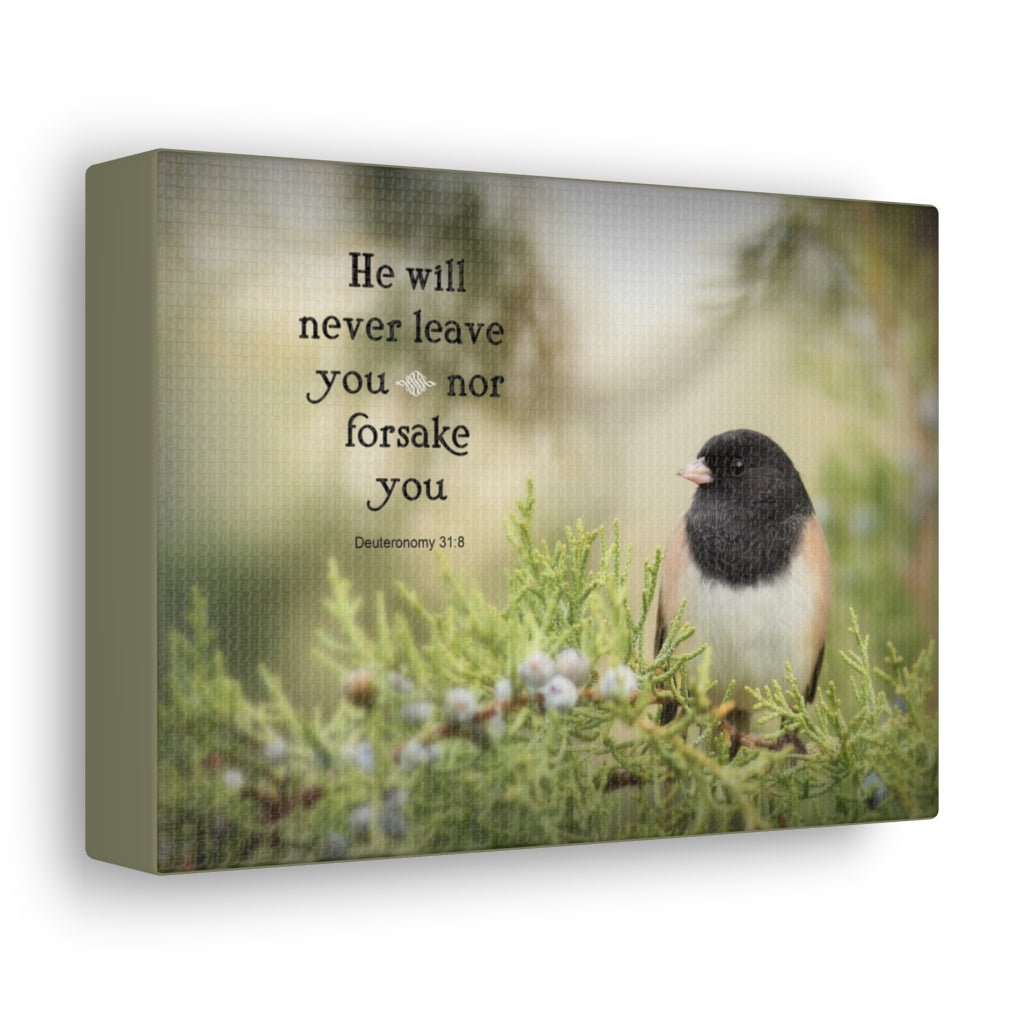 Scripture Walls Never Forsake Deuteronomy 31:8 Bible Verse Canvas Christian Wall Art Ready to Hang Unframed-Express Your Love Gifts