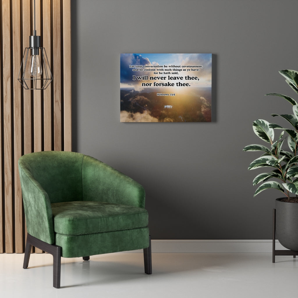 Scripture Walls Never Leave or Forsake You Hebrews 13:5 Wall Art Christian Home Decor Unframed-Express Your Love Gifts
