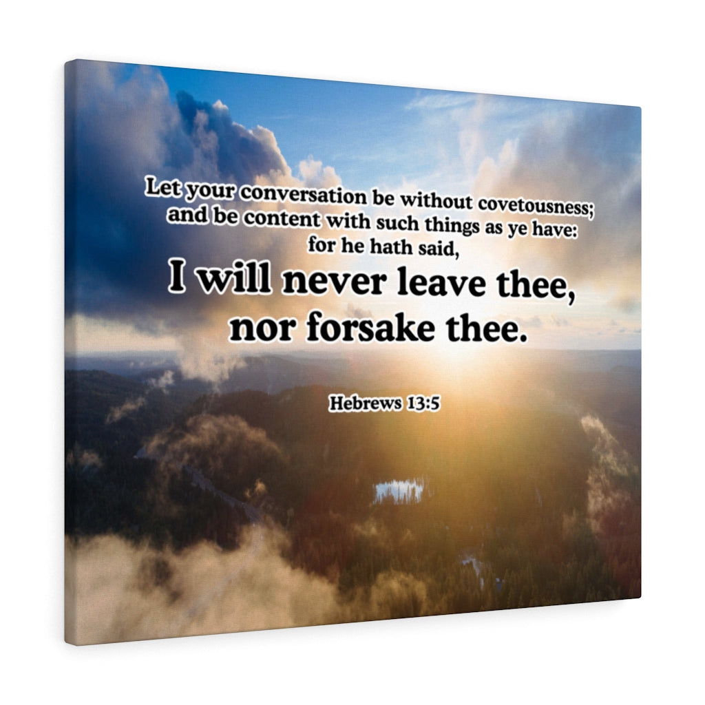 Scripture Walls Never Leave or Forsake You Hebrews 13:5 Wall Art Christian Home Decor Unframed-Express Your Love Gifts