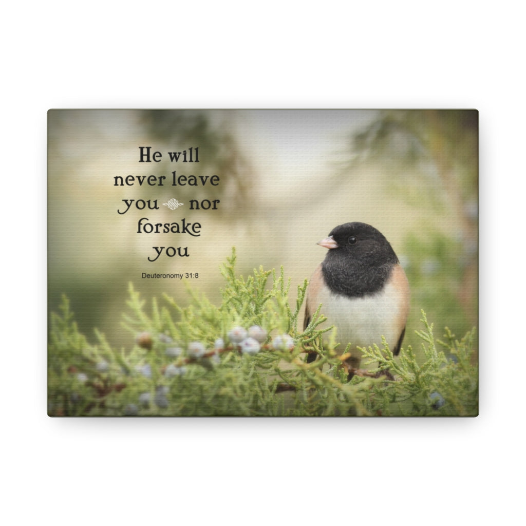 Scripture Walls Never Leave You Deuteronomy 31:8 Bible Verse Canvas Christian Wall Art Ready to Hang Unframed-Express Your Love Gifts