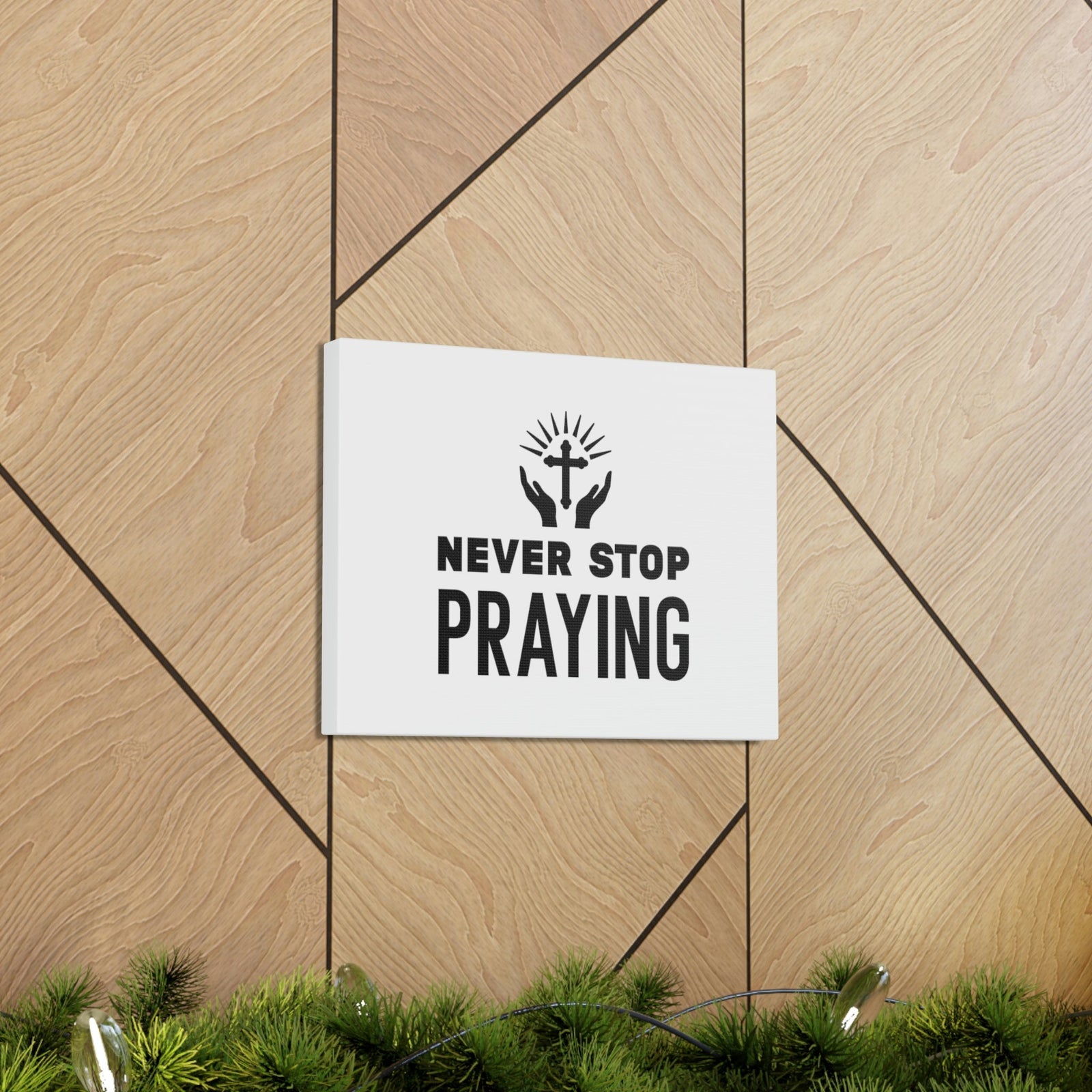 Scripture Walls Never Stop Praying 1 Thessalonians 5:17 Christian Wall Art Bible Verse Print Ready to Hang Unframed-Express Your Love Gifts