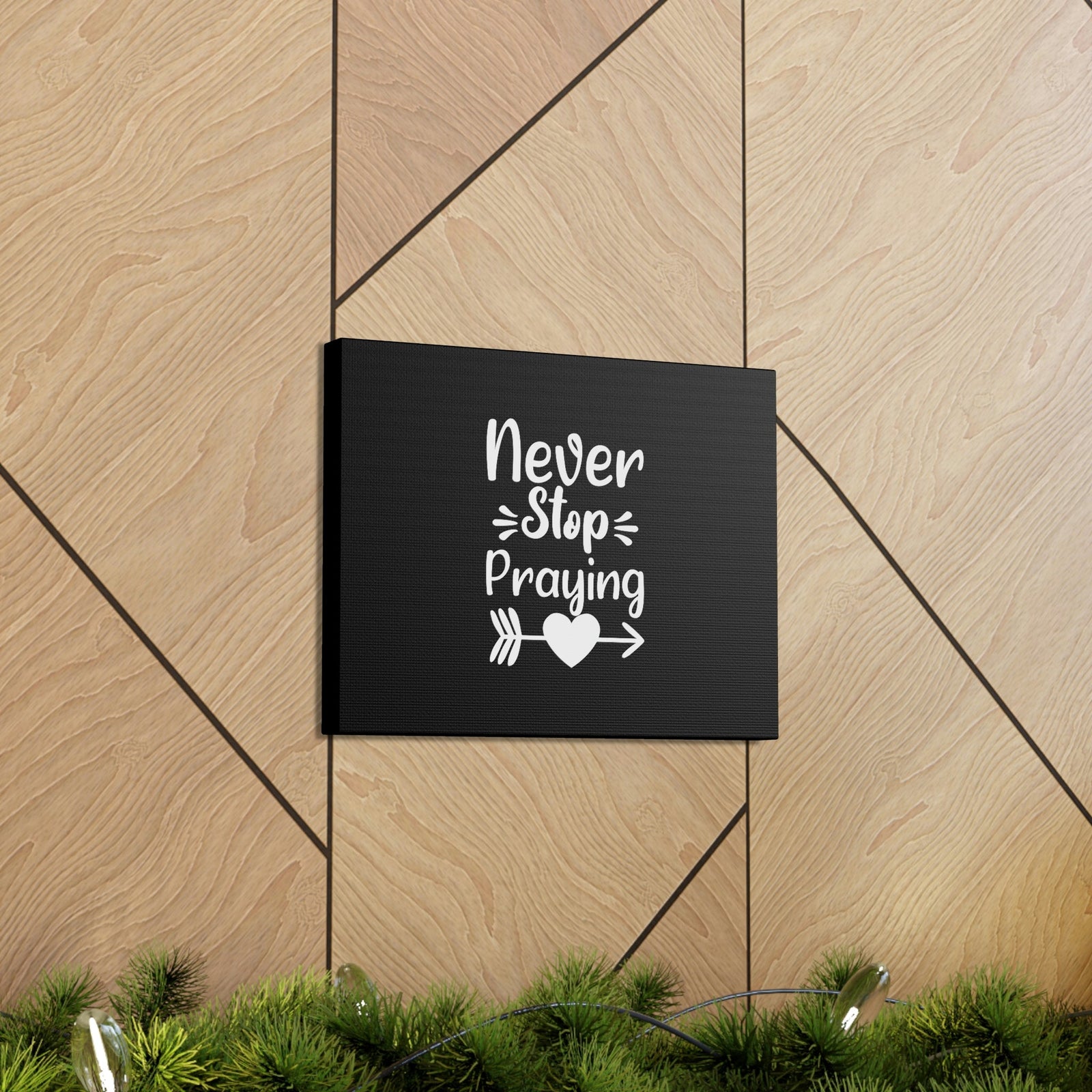 Scripture Walls Never Stop Praying 1 Thessalonians 5:17 White Christian Wall Art Bible Verse Print Ready to Hang Unframed-Express Your Love Gifts