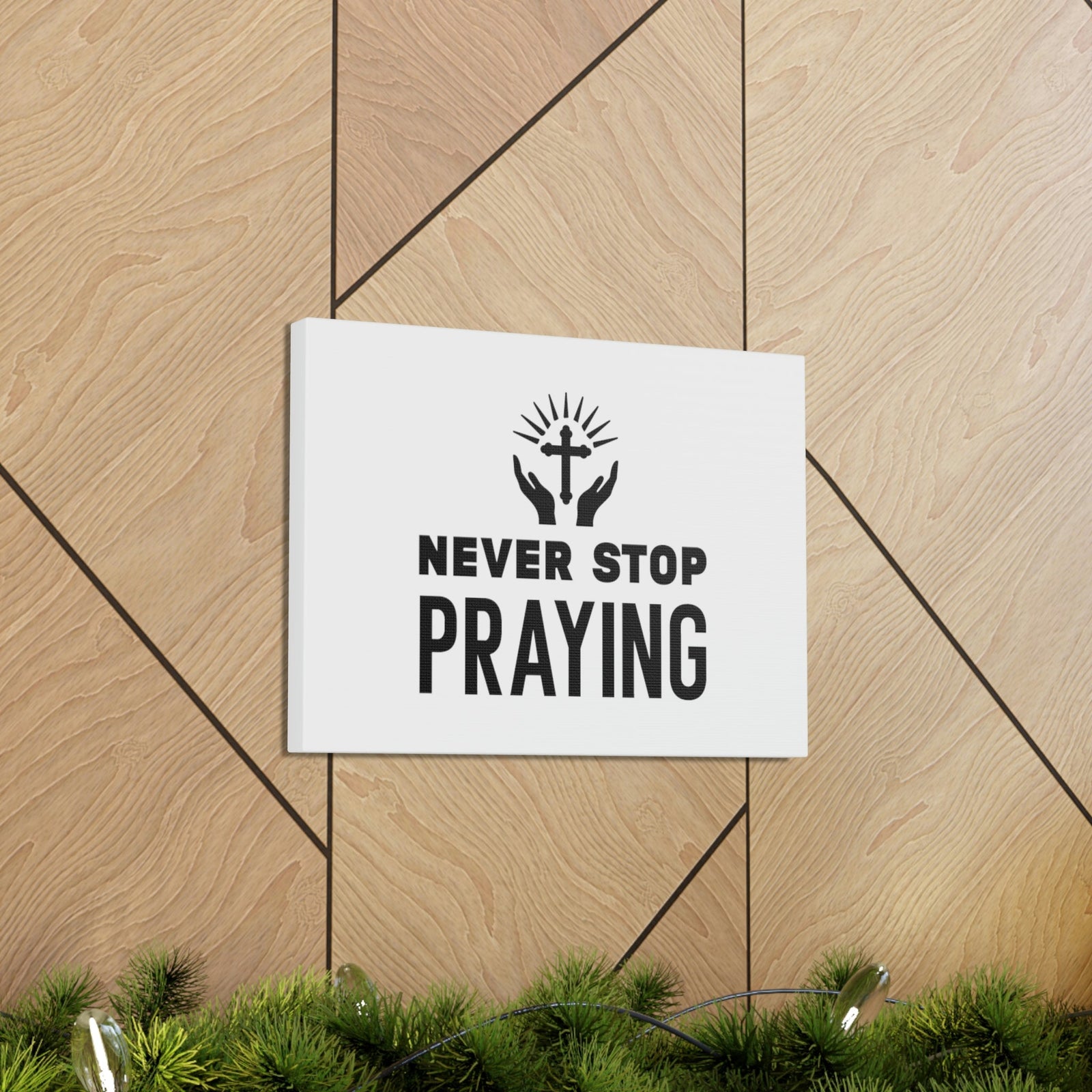 Scripture Walls Never Stop Praying 1 Thessalonians 5:17 Christian Wall Art Bible Verse Print Ready to Hang Unframed-Express Your Love Gifts