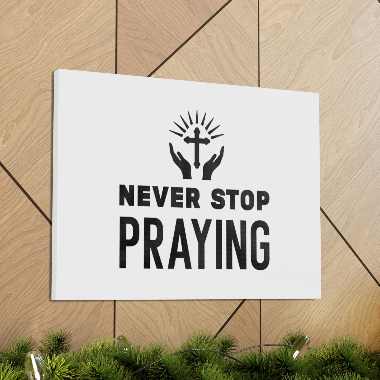 Scripture Walls Never Stop Praying 1 Thessalonians 5:17 Christian Wall Art Bible Verse Print Ready to Hang Unframed-Express Your Love Gifts