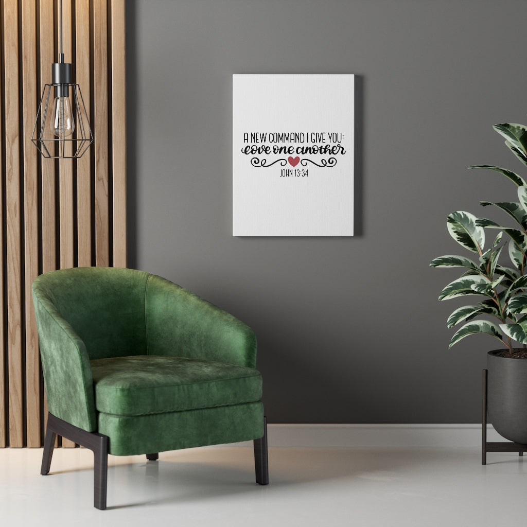 Scripture Walls New Command I Give You John 13:34 Bible Verse Canvas Christian Wall Art Ready to Hang Unframed-Express Your Love Gifts