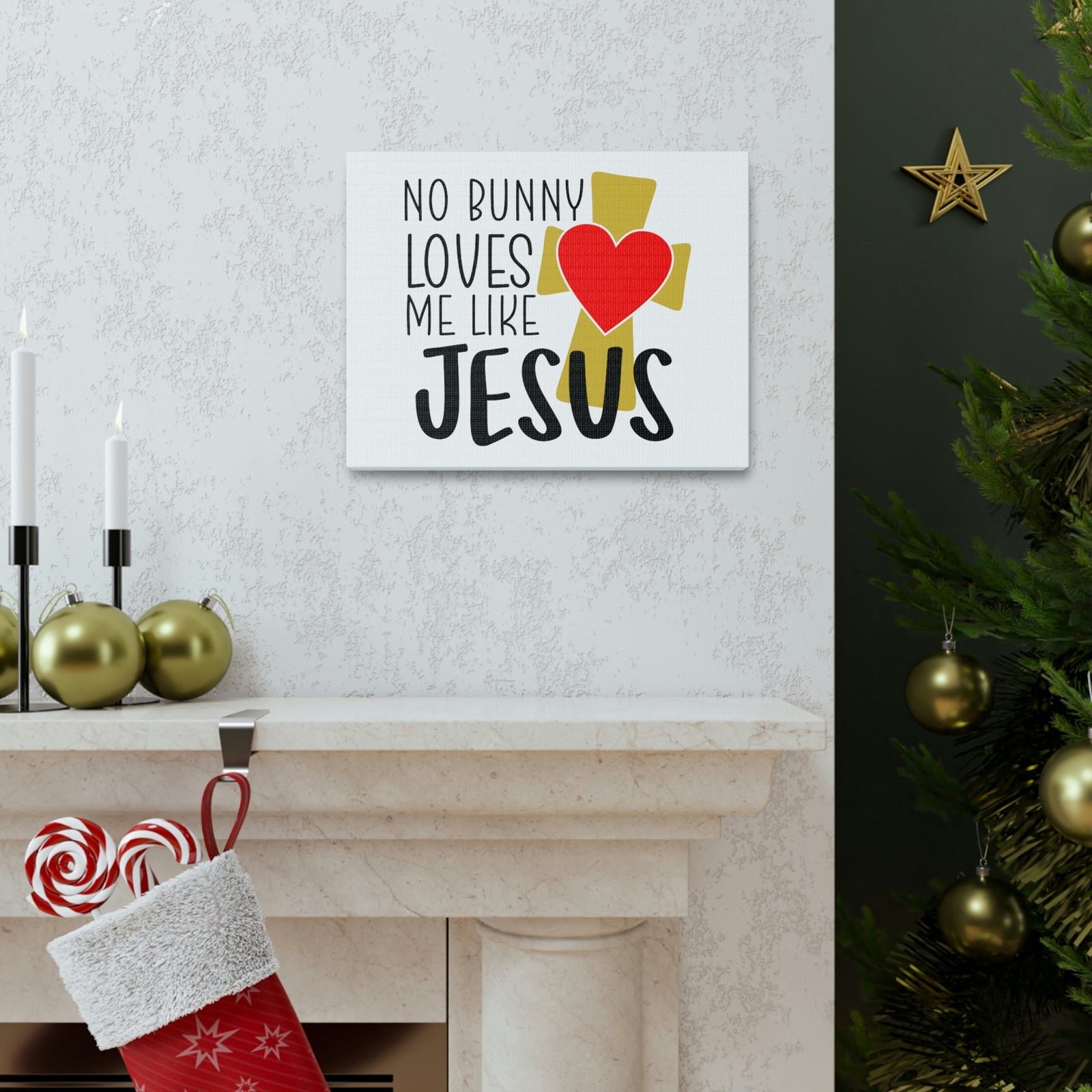 Scripture Walls No Bunny Loves Me Like Jesus Romans 5:8 Christian Wall Art Print Ready to Hang Unframed-Express Your Love Gifts