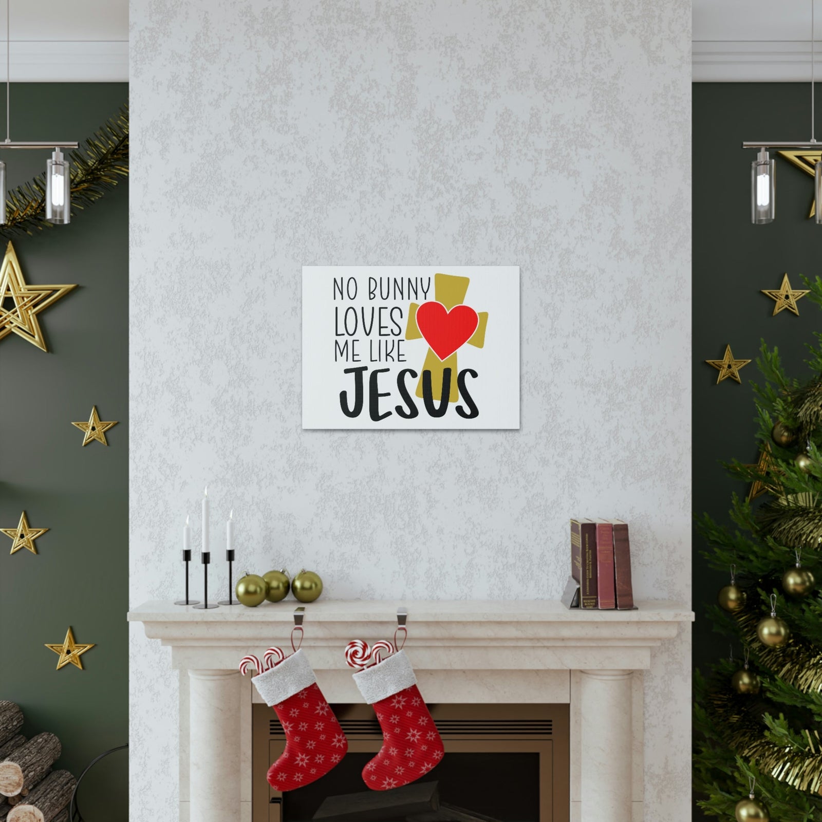 Scripture Walls No Bunny Loves Me Like Jesus Romans 5:8 Christian Wall Art Print Ready to Hang Unframed-Express Your Love Gifts