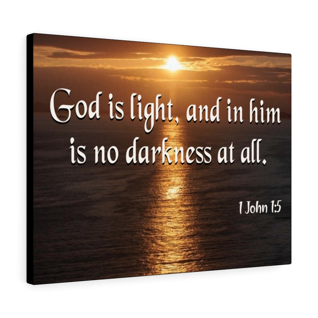 Scripture Walls No Darkness At All 1 John 1:5 Bible Verse Canvas Christian Wall Art Ready to Hang Unframed-Express Your Love Gifts