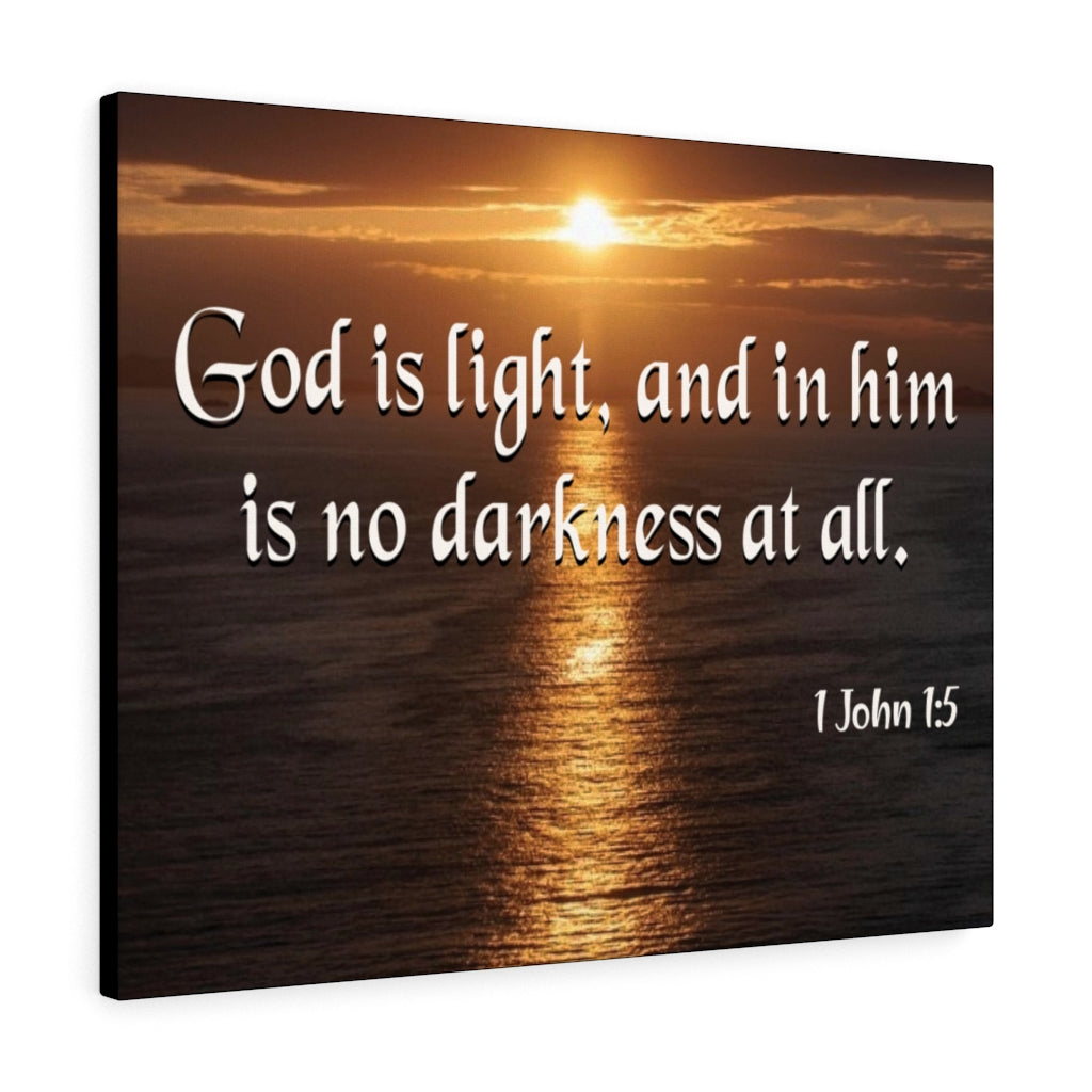 Scripture Walls No Darkness At All 1 John 1:5 Bible Verse Canvas Christian Wall Art Ready to Hang Unframed-Express Your Love Gifts