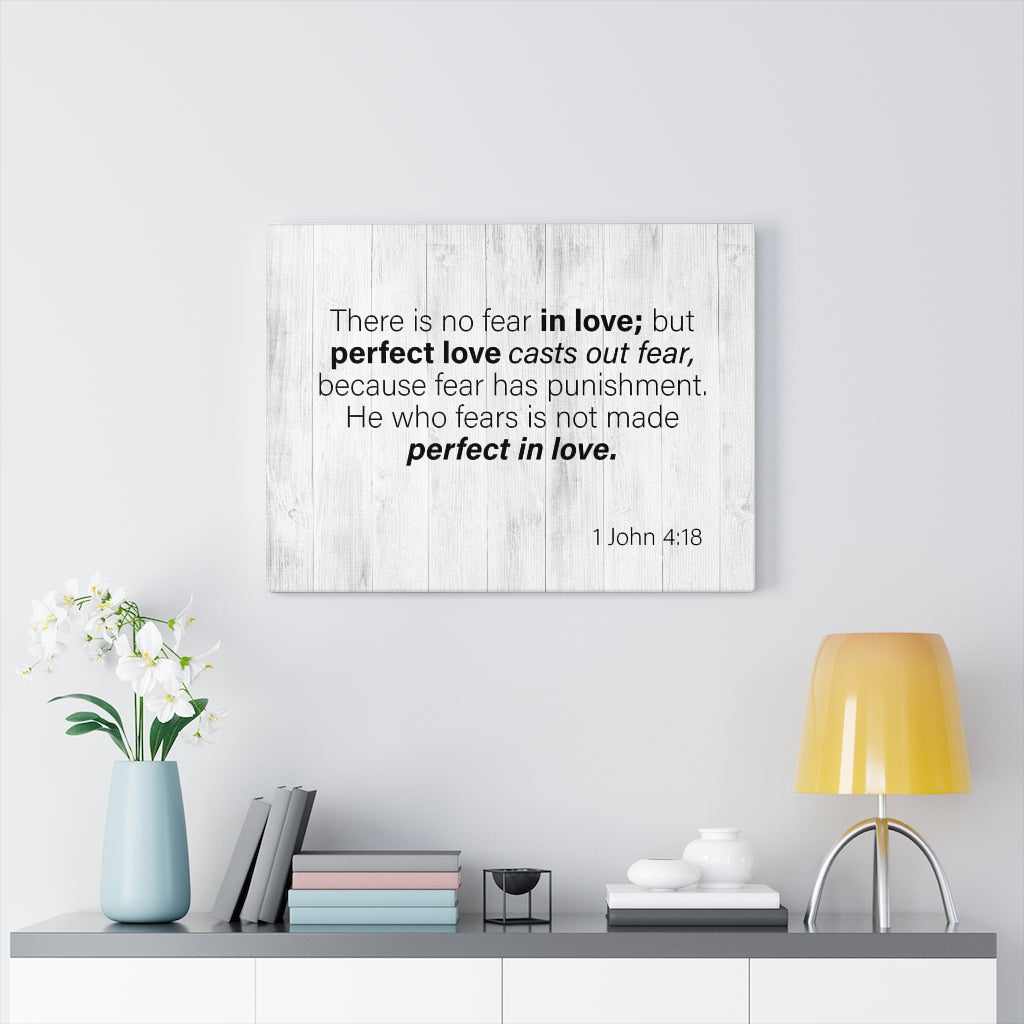 Scripture Walls No Fear in Love 1 John 4:18 Bible Verse Canvas Christian Wall Art Ready to Hang Unframed-Express Your Love Gifts