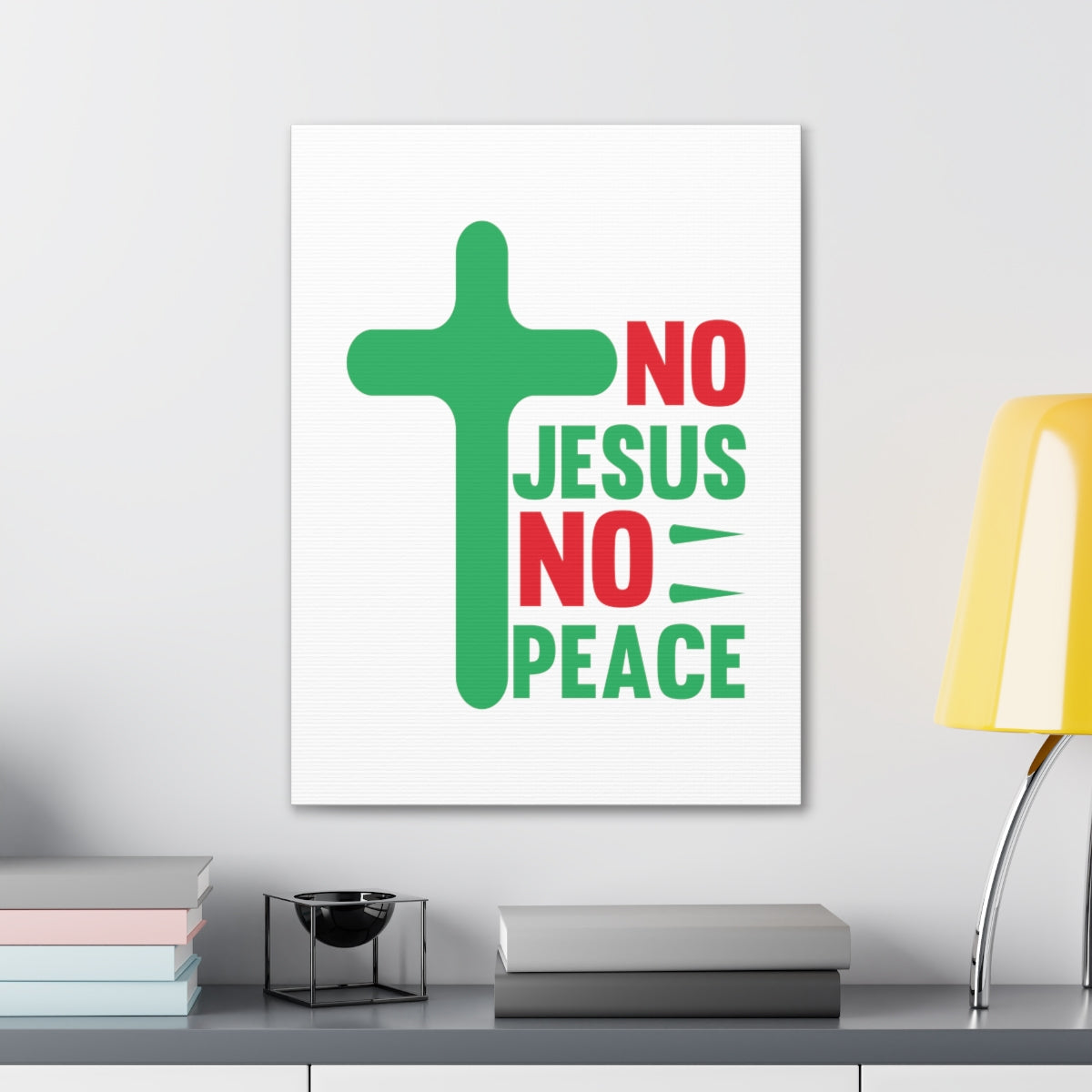 Scripture Walls No Jesus No Peace Romans 5:1 Cross Christian Wall Art Bible Verse Print Ready to Hang Unframed-Express Your Love Gifts