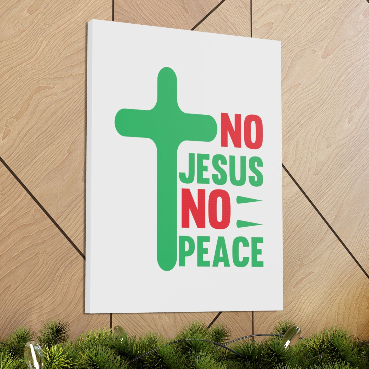 Scripture Walls No Jesus No Peace Romans 5:1 Cross Christian Wall Art Bible Verse Print Ready to Hang Unframed-Express Your Love Gifts