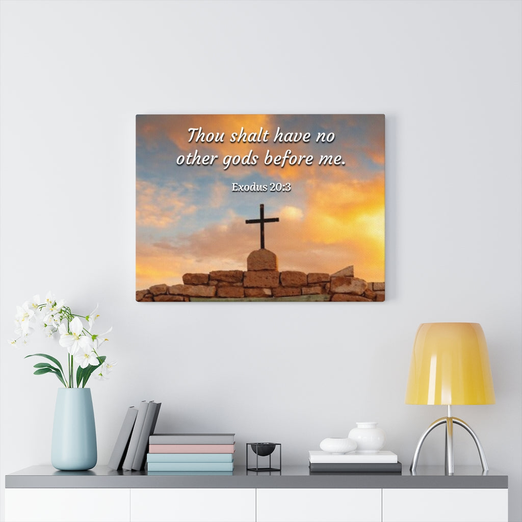 Scripture Walls No Other Gods Exodus 20:3 Bible Verse Canvas Christian Wall Art Ready to Hang Unframed-Express Your Love Gifts