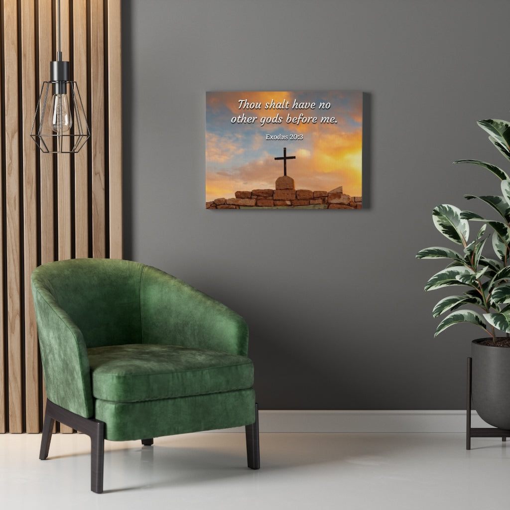 Scripture Walls No Other Gods Exodus 20:3 Bible Verse Canvas Christian Wall Art Ready to Hang Unframed-Express Your Love Gifts