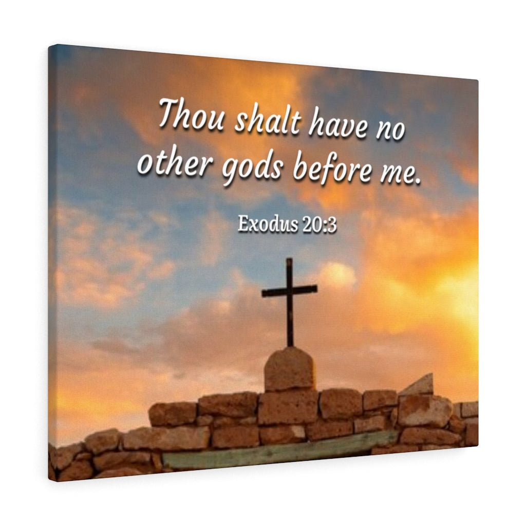 Scripture Walls No Other Gods Exodus 20:3 Bible Verse Canvas Christian Wall Art Ready to Hang Unframed-Express Your Love Gifts