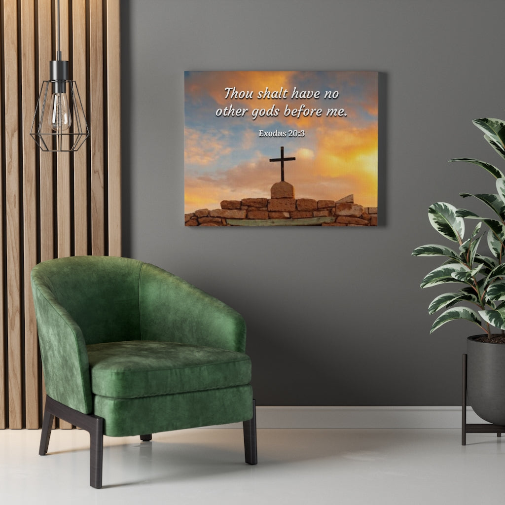 Scripture Walls No Other Gods Exodus 20:3 Bible Verse Canvas Christian Wall Art Ready to Hang Unframed-Express Your Love Gifts