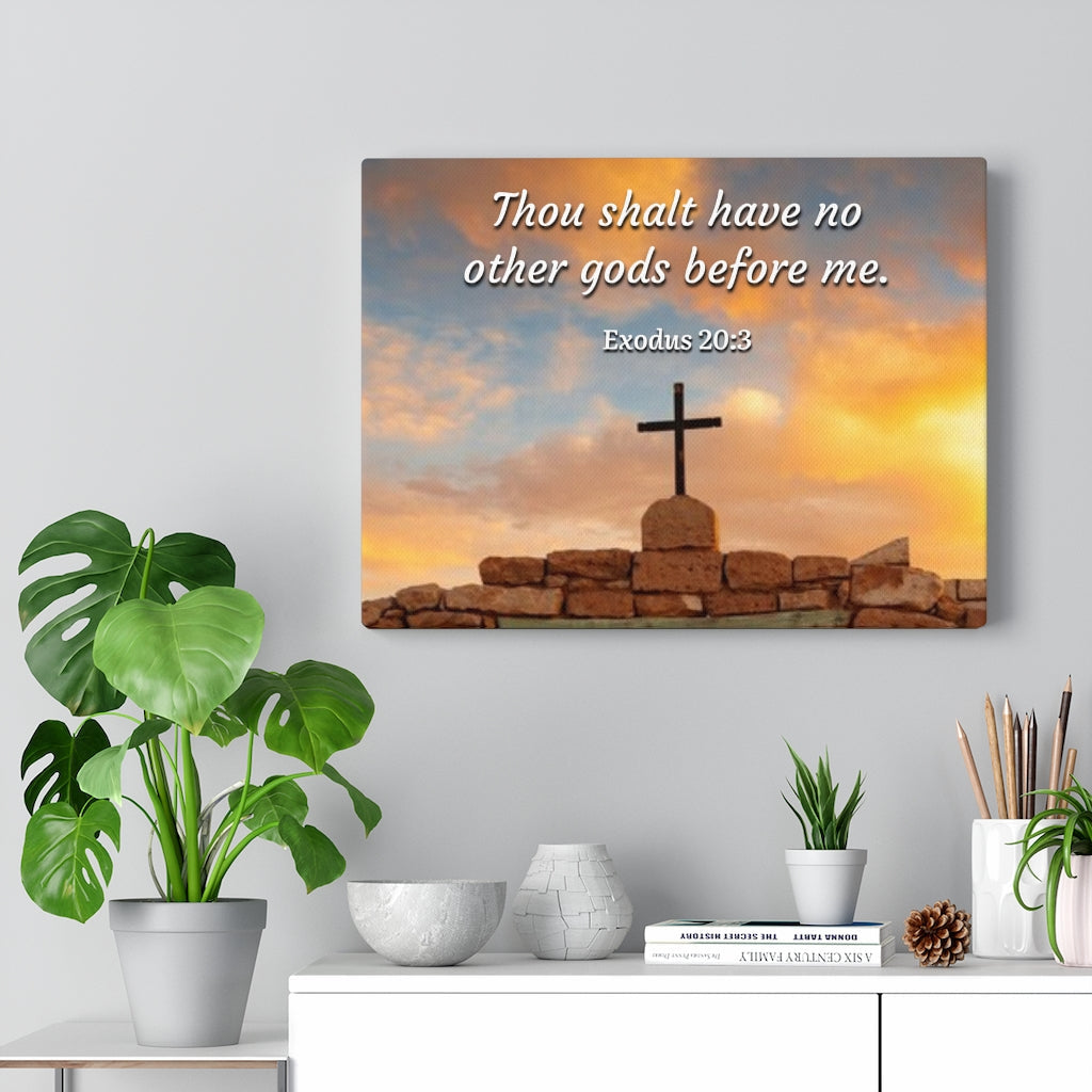Scripture Walls No Other Gods Exodus 20:3 Bible Verse Canvas Christian Wall Art Ready to Hang Unframed-Express Your Love Gifts