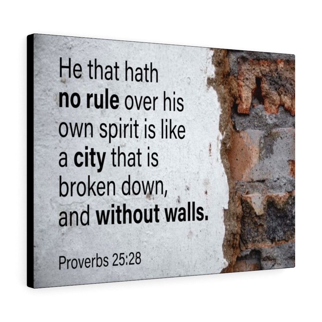 Scripture Walls No Rule Without Walls Proverbs 25:28 Bible Verse Canvas Christian Wall Art Ready to Hang Unframed-Express Your Love Gifts