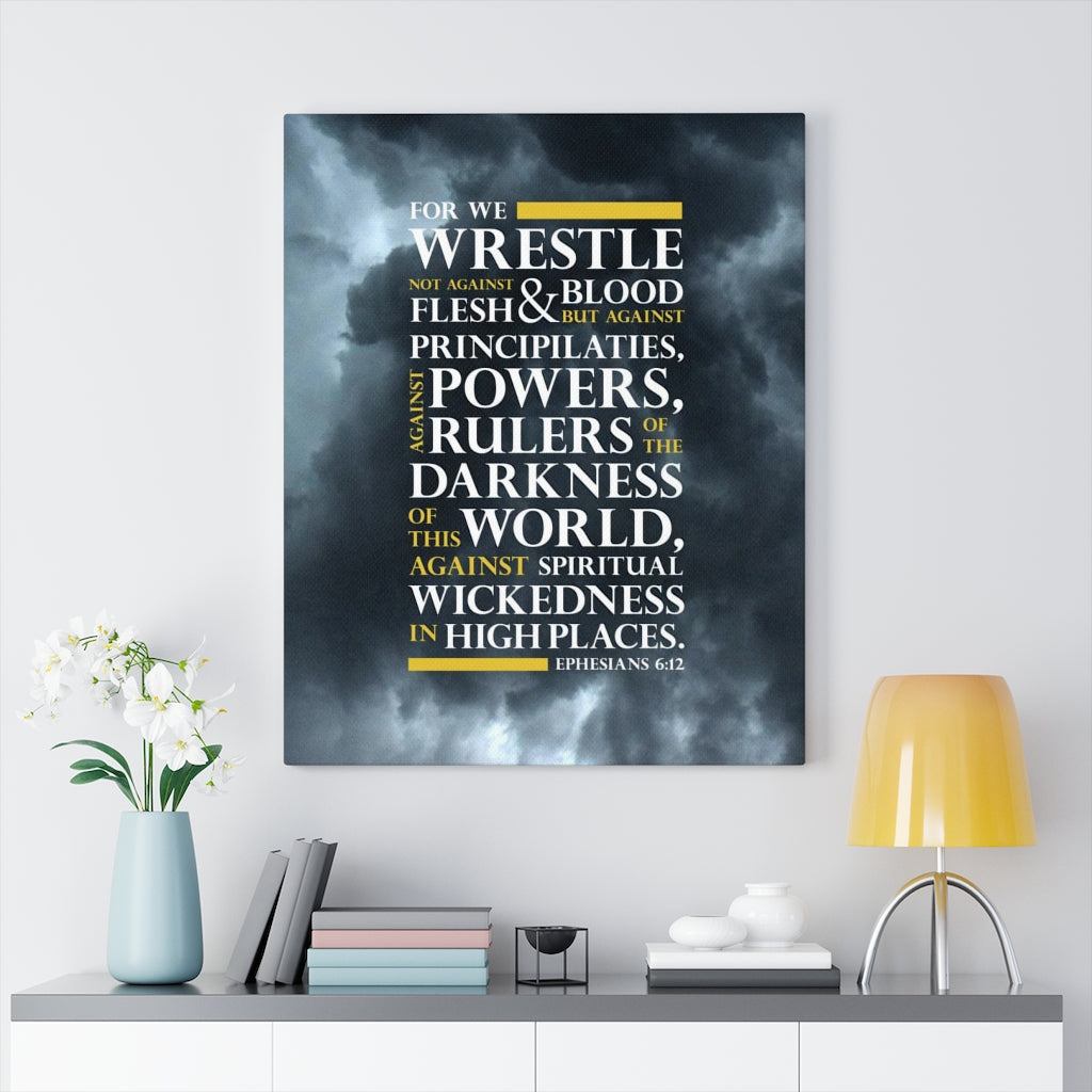 Scripture Walls No Warrior Ephesians 6:12 Bible Verse Canvas Christian Wall Art Ready to Hang Unframed-Express Your Love Gifts