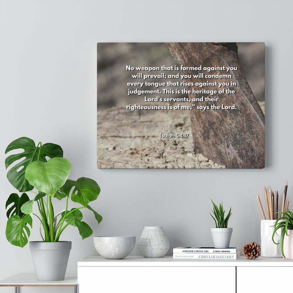Scripture Walls No Weapon Formed Isaiah 54:17 Bible Verse Canvas Christian Wall Art Ready to Hang Unframed-Express Your Love Gifts