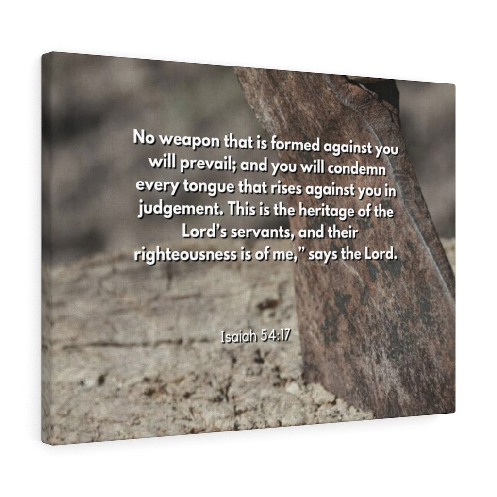 Scripture Walls No Weapon Formed Isaiah 54:17 Bible Verse Canvas Christian Wall Art Ready to Hang Unframed-Express Your Love Gifts
