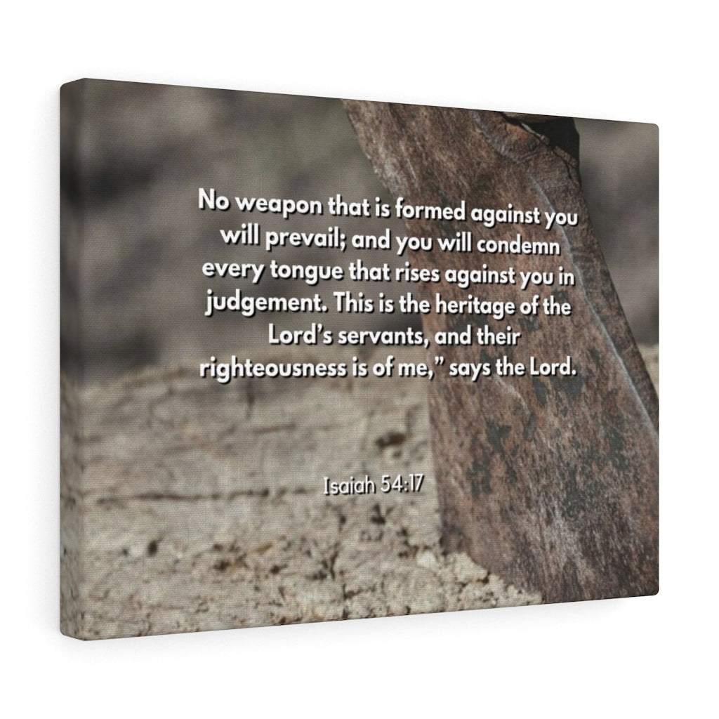 Scripture Walls No Weapon Formed Isaiah 54:17 Bible Verse Canvas Christian Wall Art Ready to Hang Unframed-Express Your Love Gifts