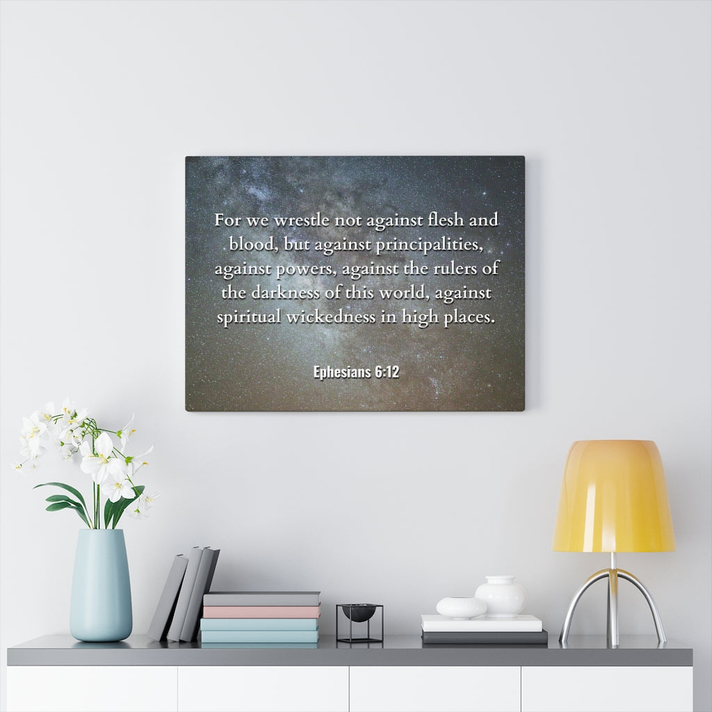 Scripture Walls Not Against Ephesians 6:12 Bible Verse Canvas Christian Wall Art Ready to Hang Unframed-Express Your Love Gifts