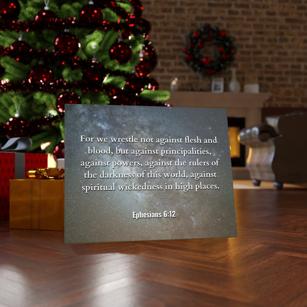 Scripture Walls Not Against Ephesians 6:12 Bible Verse Canvas Christian Wall Art Ready to Hang Unframed-Express Your Love Gifts