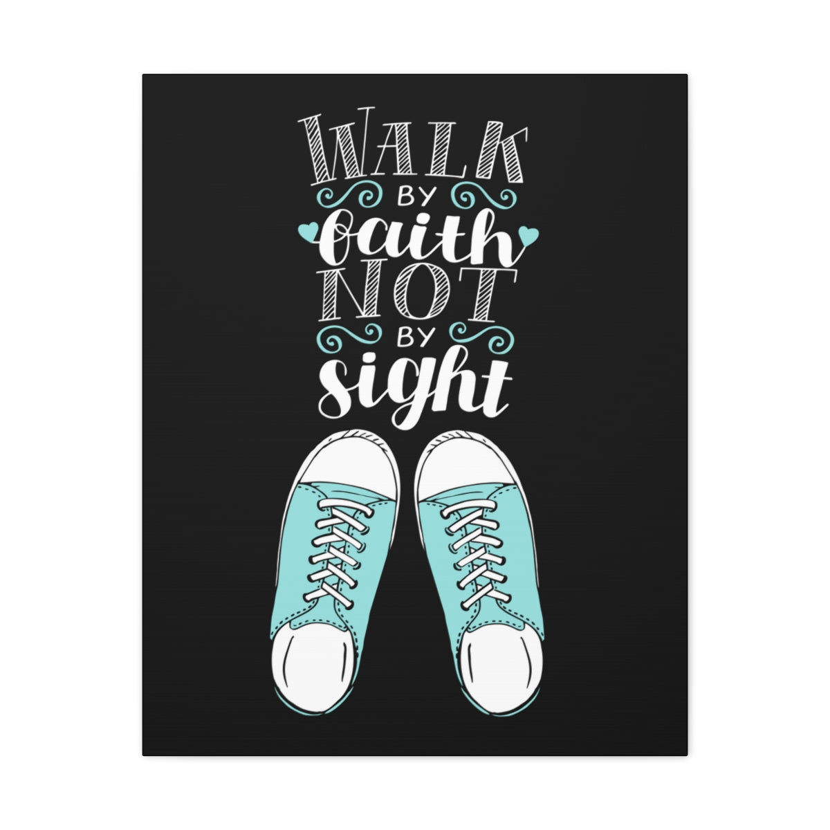 Scripture Walls Not By Sight Black 2 Corinthians 5:7 Christian Wall Art Bible Verse Print Ready to Hang Unframed-Express Your Love Gifts