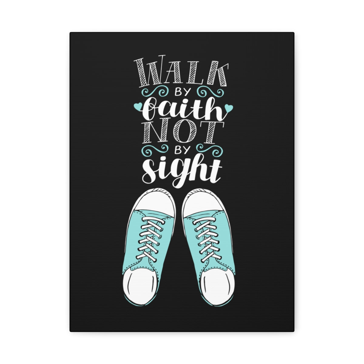 Scripture Walls Not By Sight Black 2 Corinthians 5:7 Christian Wall Art Bible Verse Print Ready to Hang Unframed-Express Your Love Gifts